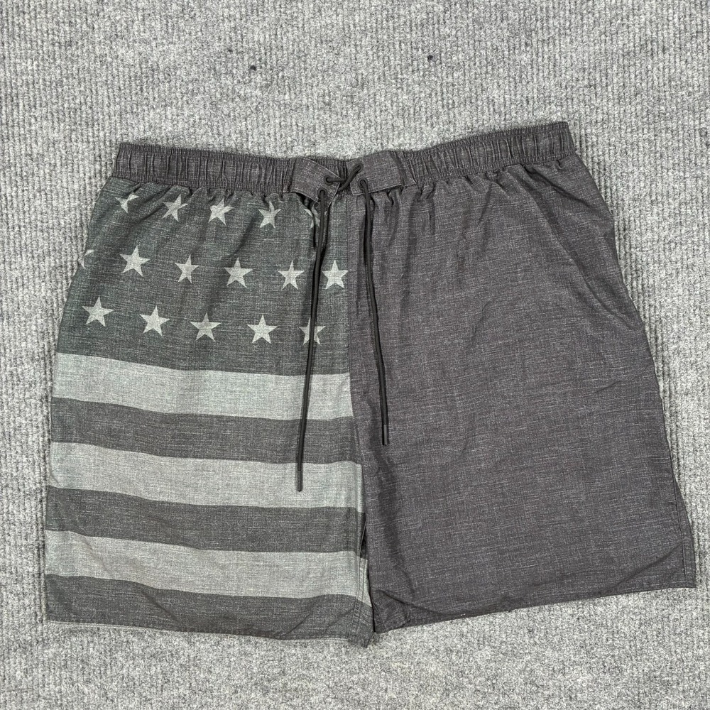 True Nation Swim Trunks Mens Size 3XL American Flag Stars Striped Mesh Lined